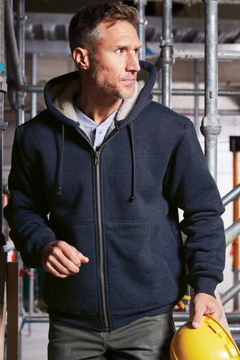 CornerStone® Adult Unisex Heavyweight Sherpa-Lined Hooded Fleece Jacket